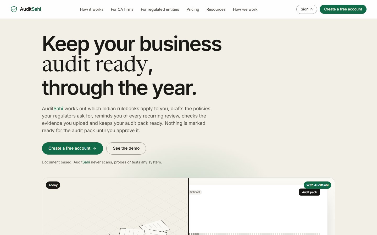 AuditSahi home page.